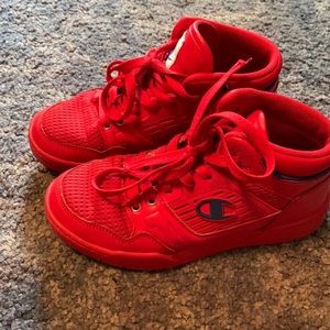 Champion red high tops - size 2 hardly warn